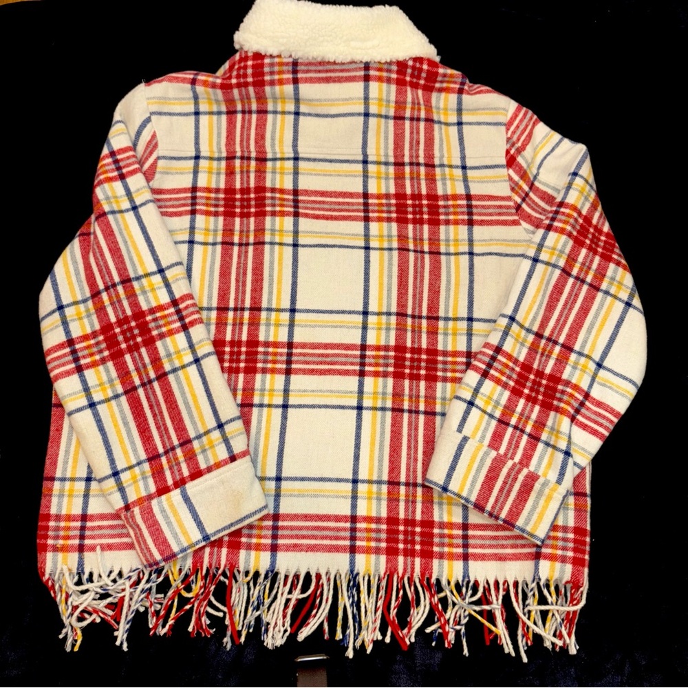 Chaps Plaid Sherpa Collar Shacket Description - Picture 6 of 8